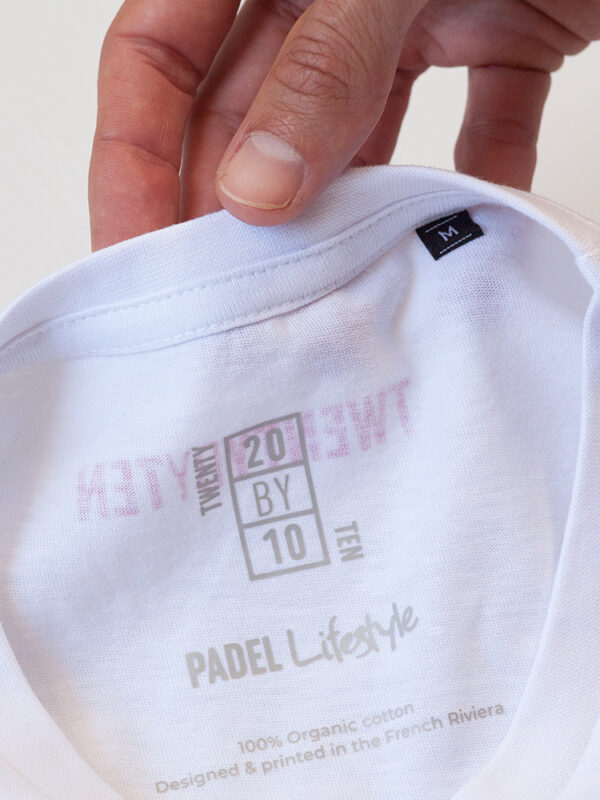 T-Shirt Padel Lifestyle Coton Bio Print Col Intérieur